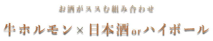 牛ホルモンX日本酒orハイボール